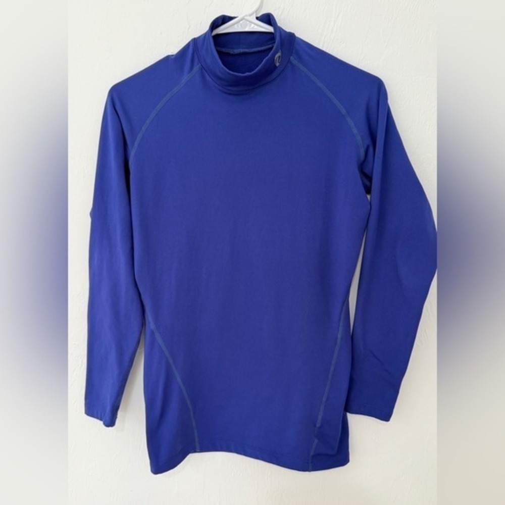 Tesla TM-T32‎ Royal Blue Mock Neck Long Sleeve Athletic Shirt